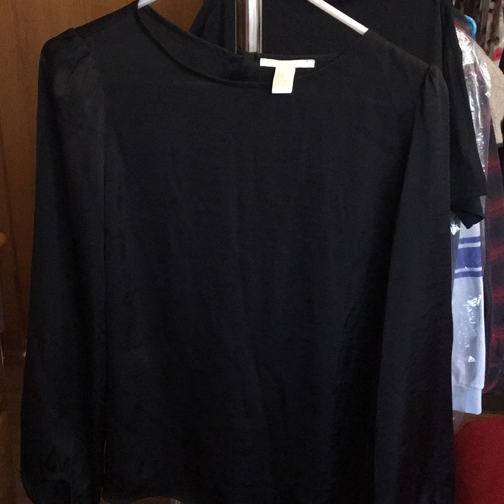 Satin black top